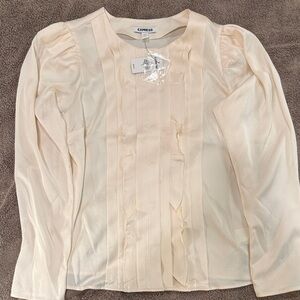 Express Ivory Long Sleeve Blouse